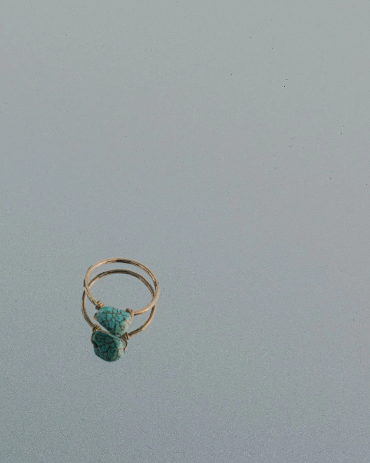 Dainty Hammered Turquoise Ring