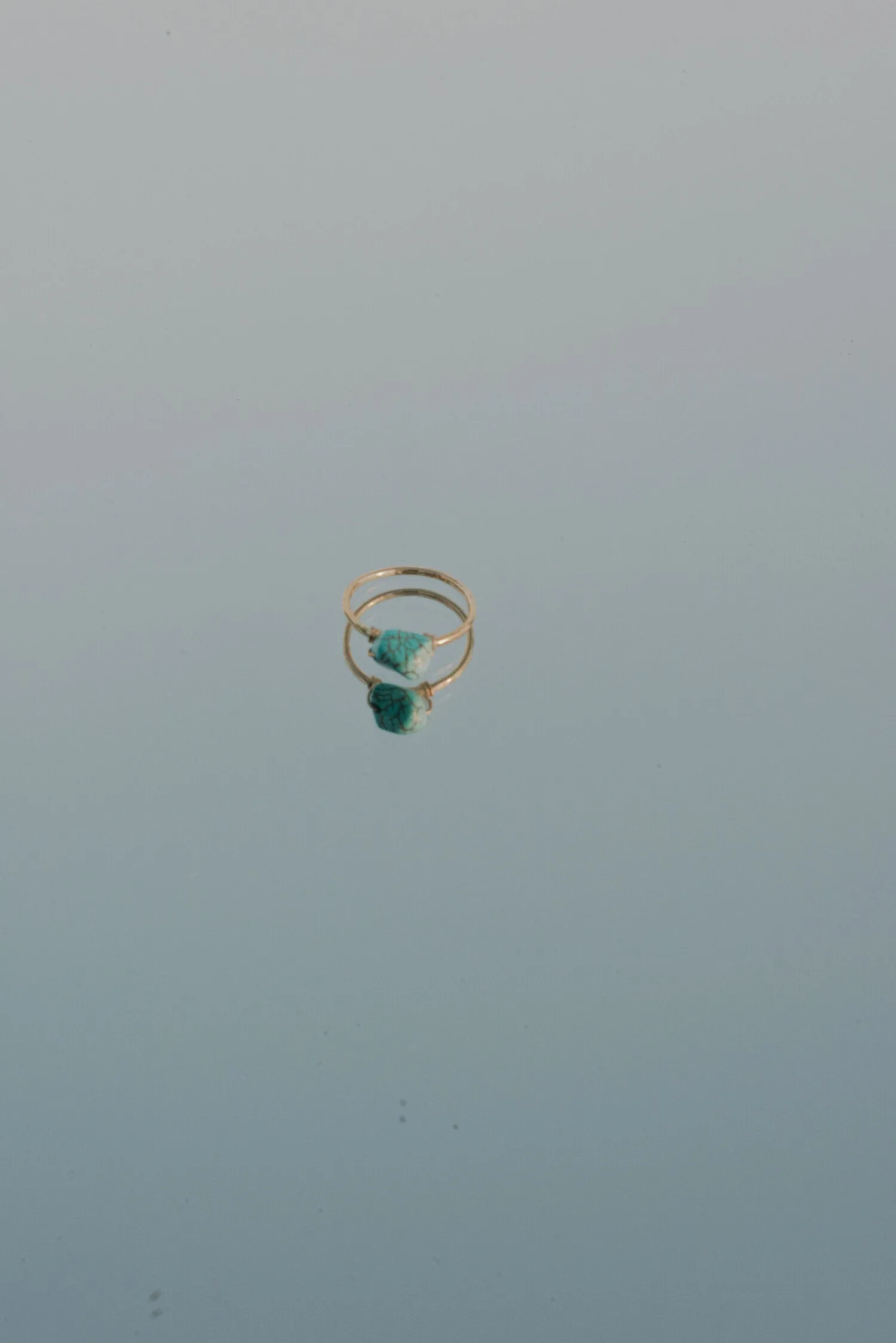 Dainty Hammered Turquoise Ring