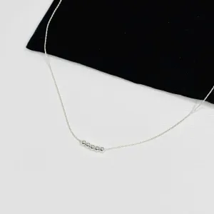 Dainty Multiple Silver Bead Necklace