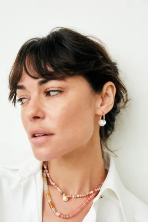 Dainty Pink bead Earrings