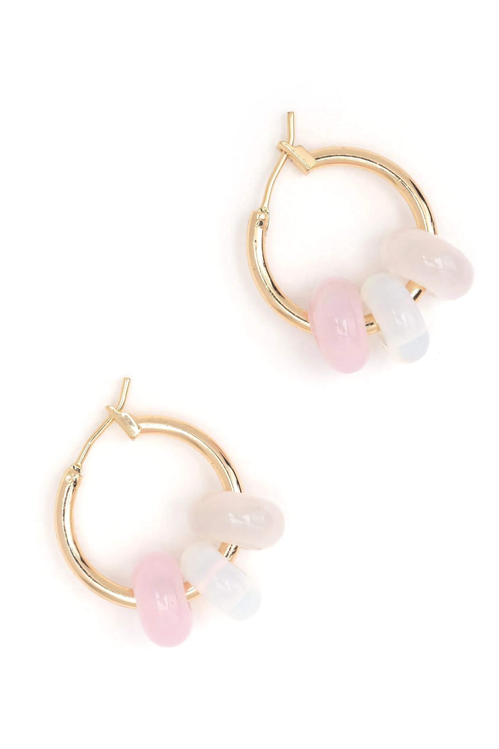 Dainty Pink bead Earrings