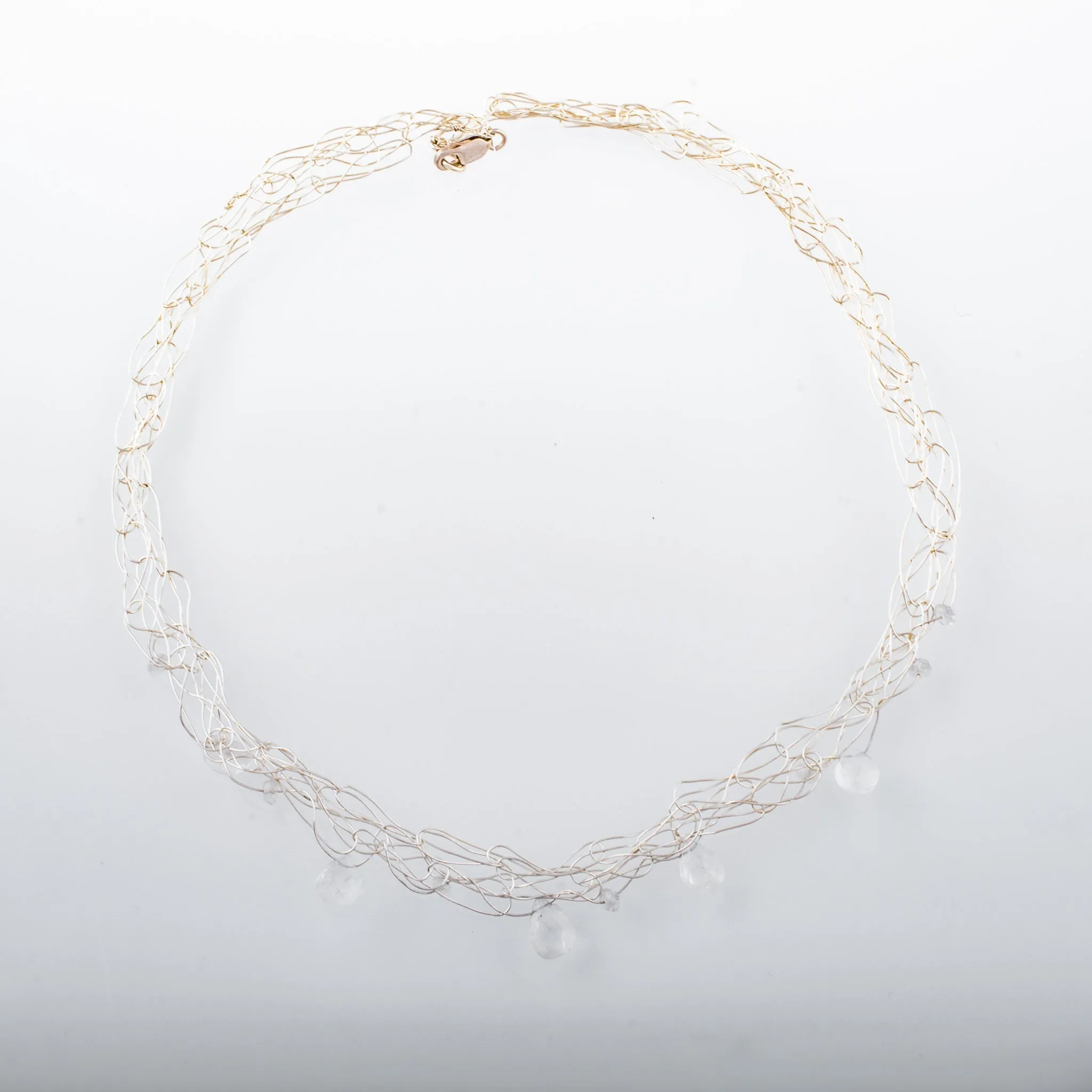 Dainty Spun Necklace with Quartz