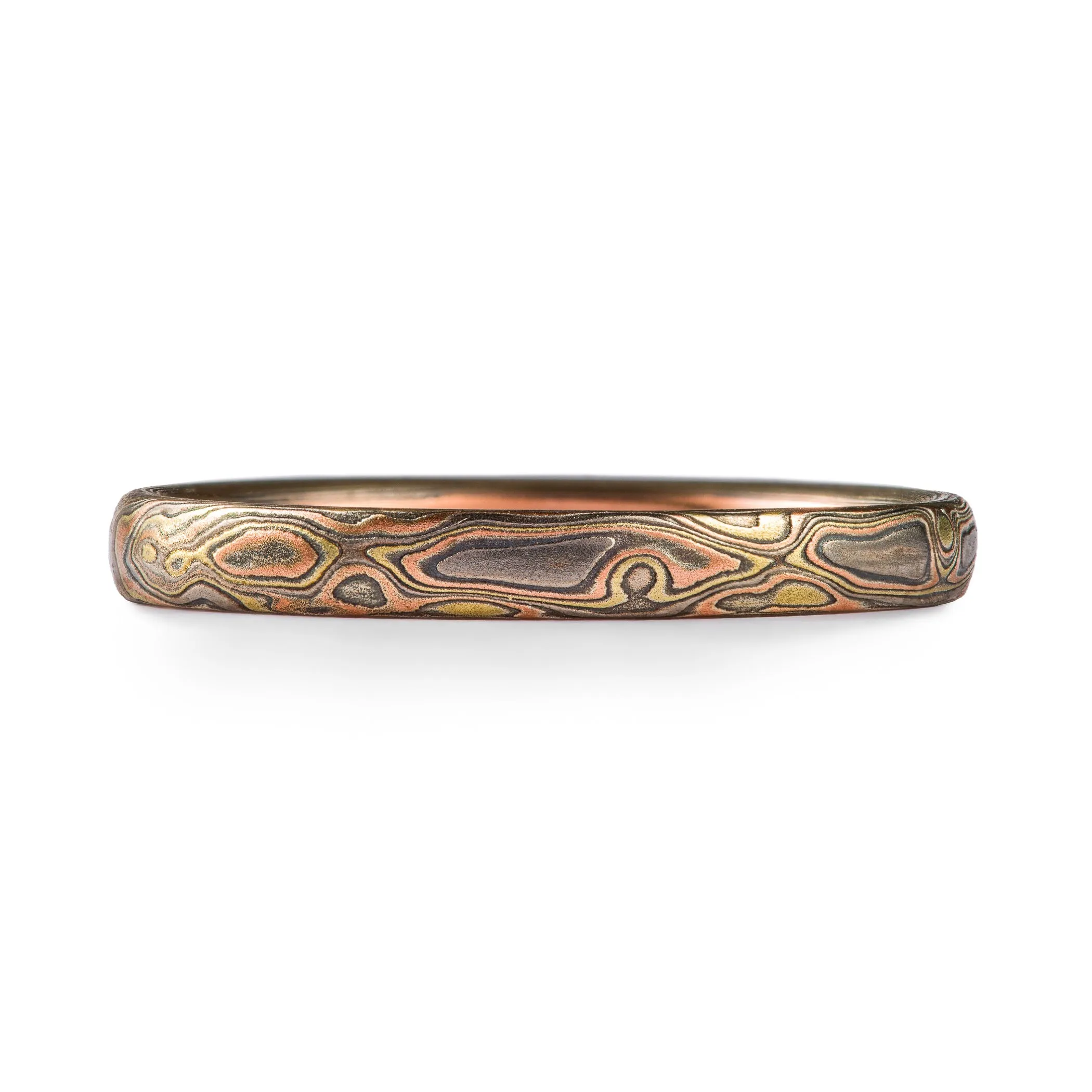 Dainty Woodgrain Ring in Firestorm Palette