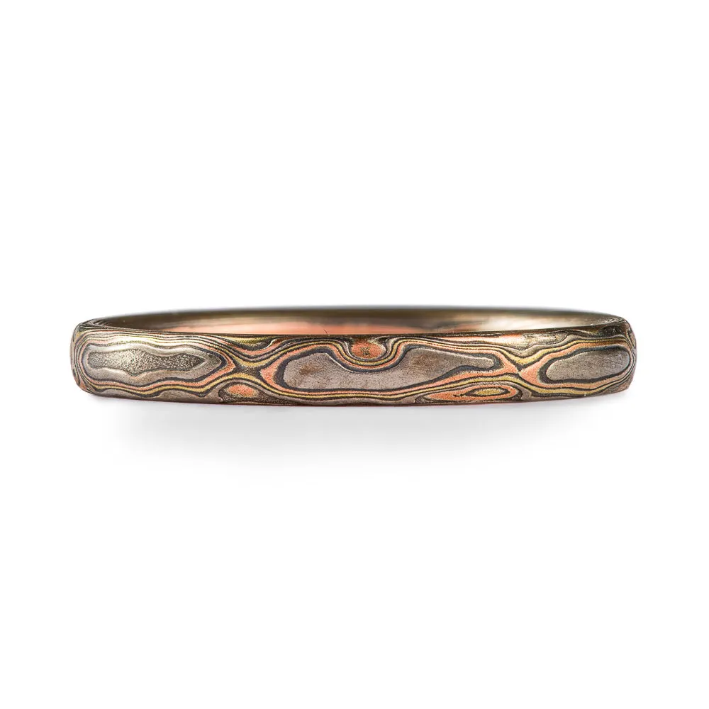 Dainty Woodgrain Ring in Firestorm Palette