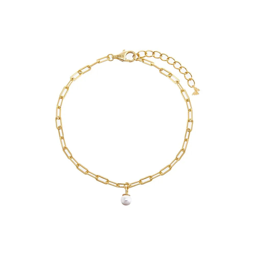 Dangling Pearl Link Bracelet