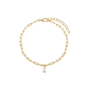 Dangling Pearl Link Bracelet