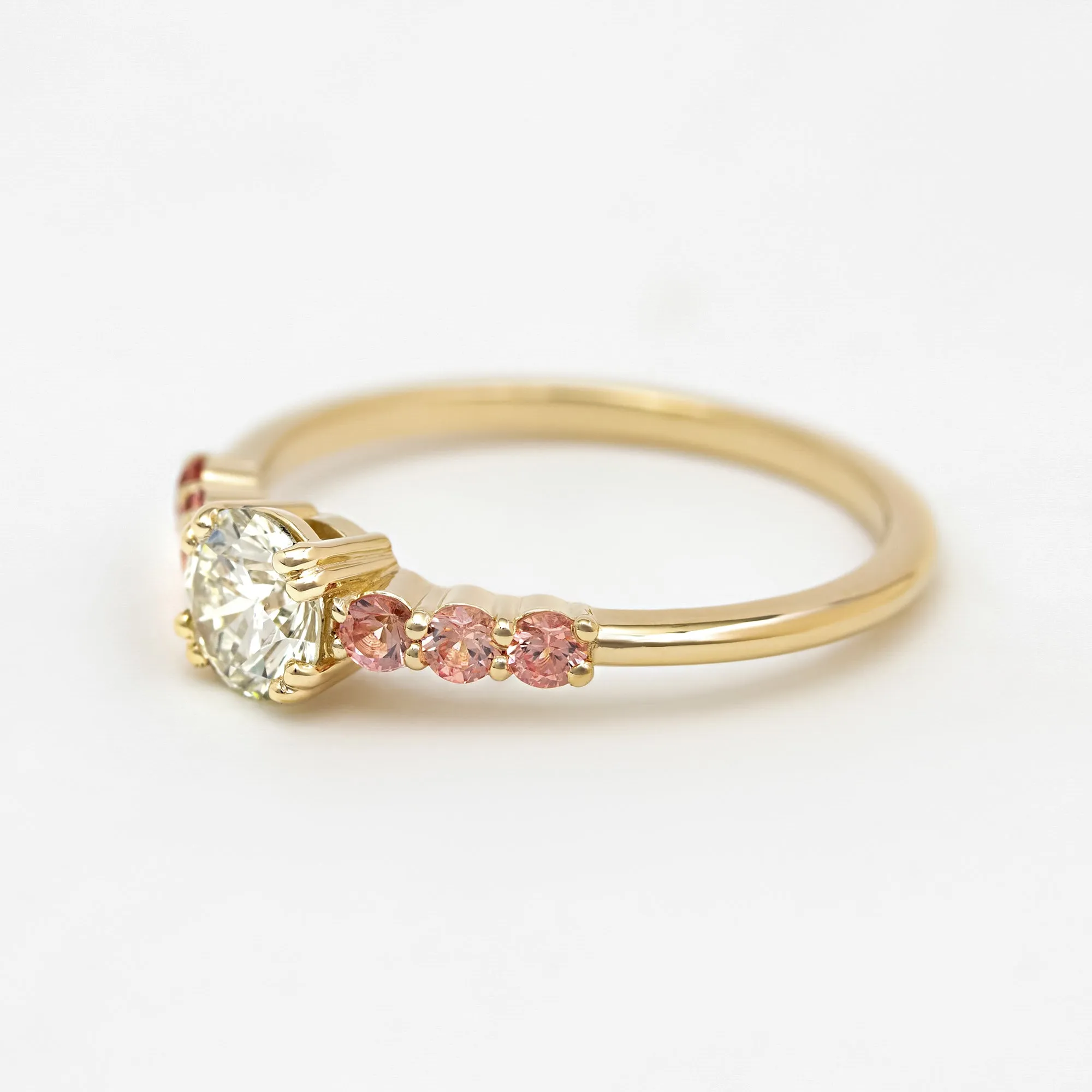 Daphne Ring | Diamond & Pink Sapphire Engagement Ring