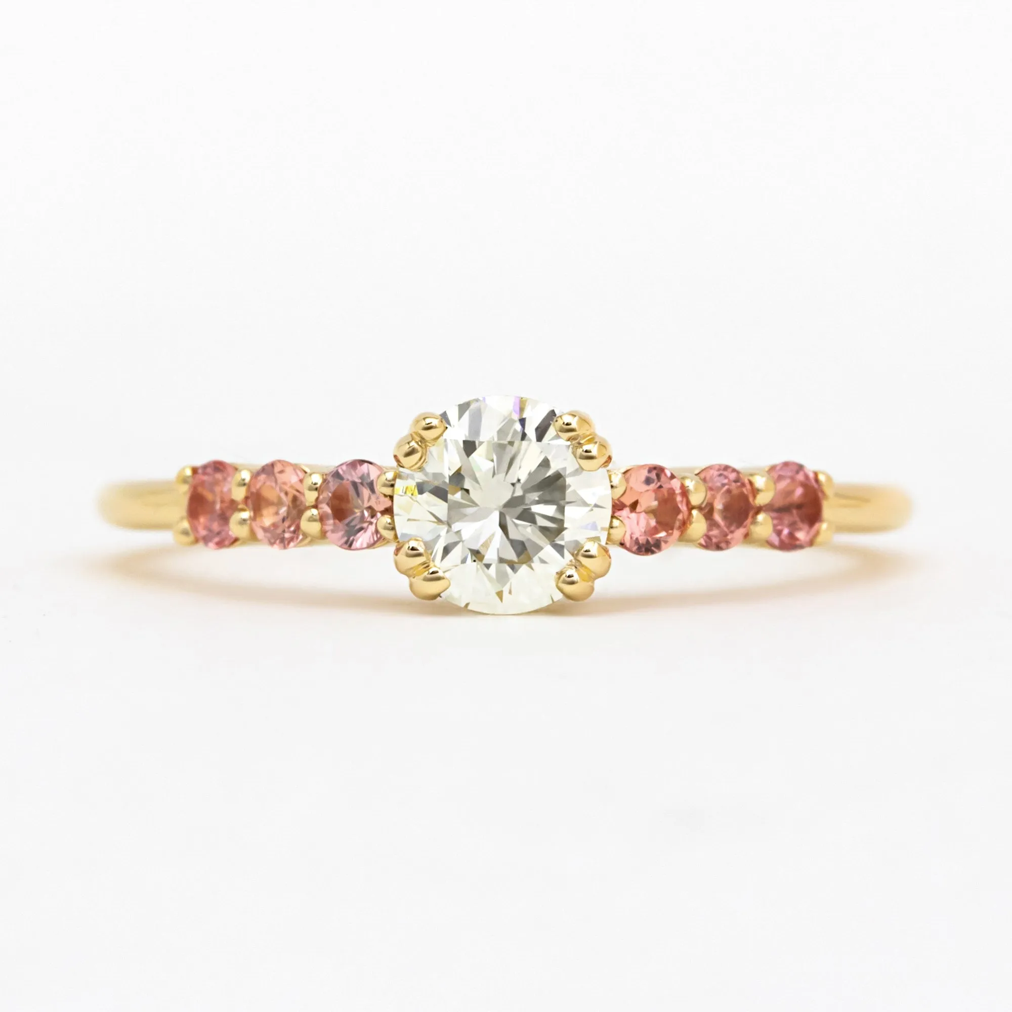 Daphne Ring | Diamond & Pink Sapphire Engagement Ring