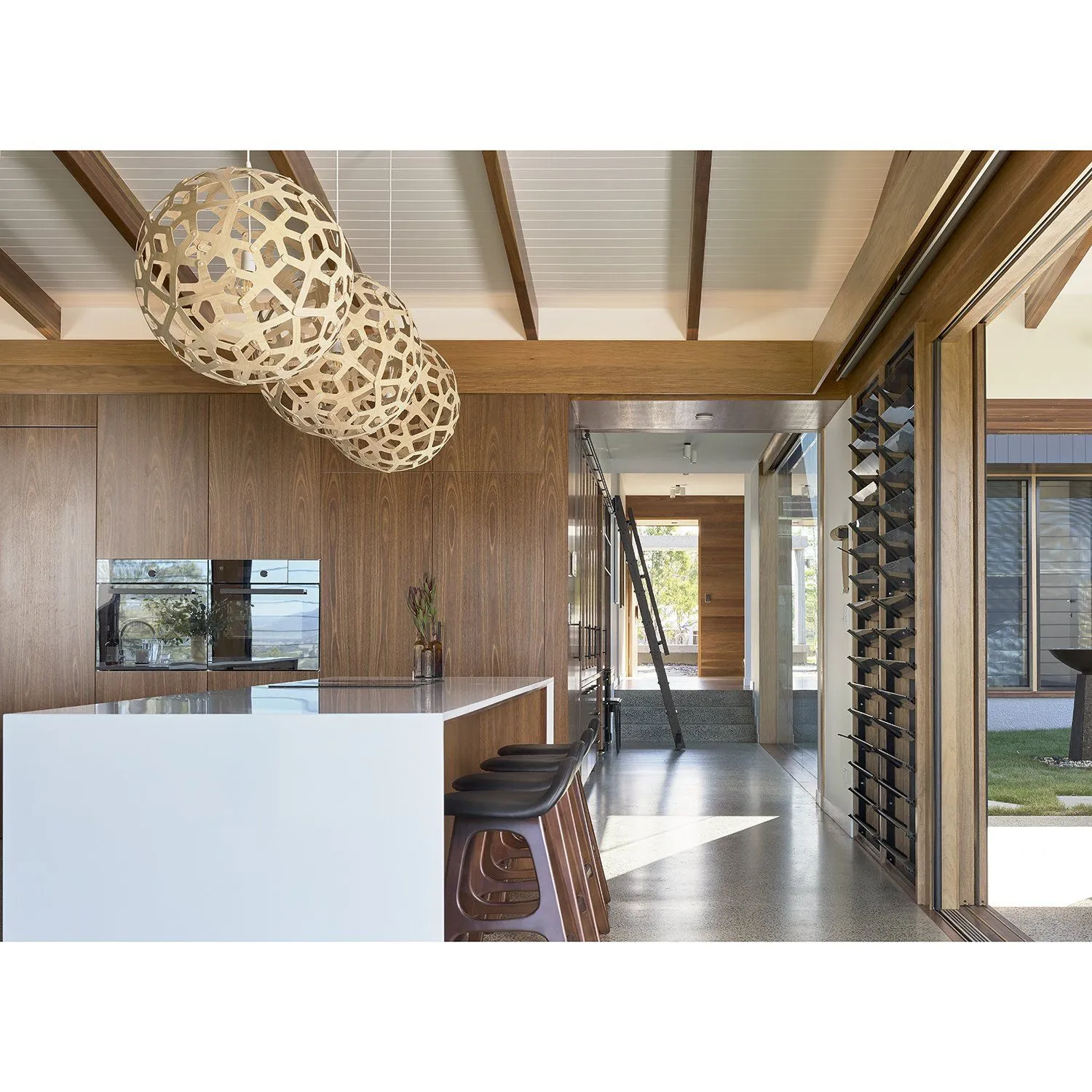 David Trubridge Natural Coral Bamboo Pendant Light