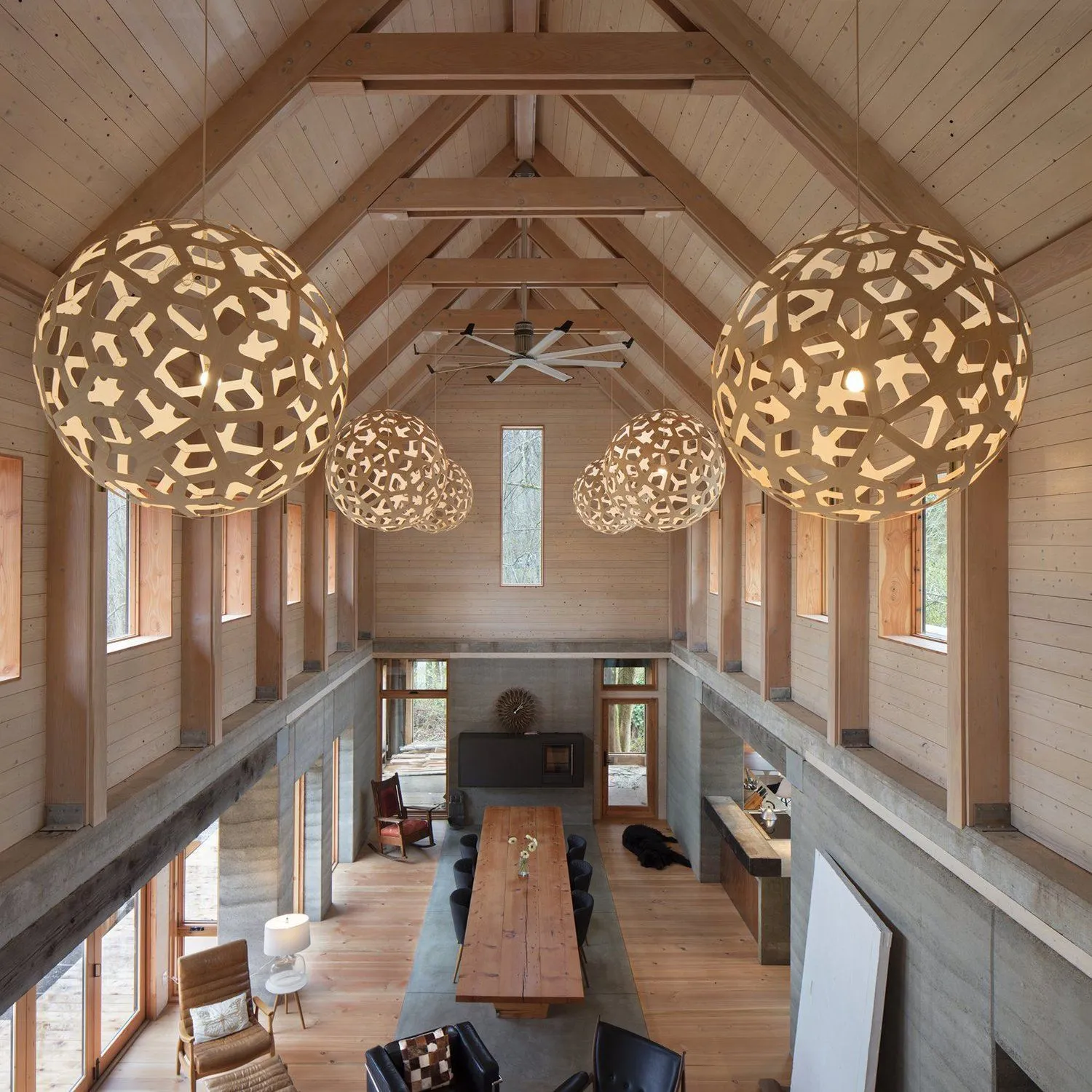 David Trubridge Natural Coral Bamboo Pendant Light