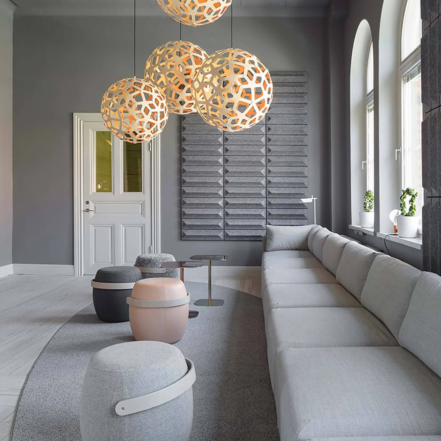 David Trubridge Natural Coral Bamboo Pendant Light