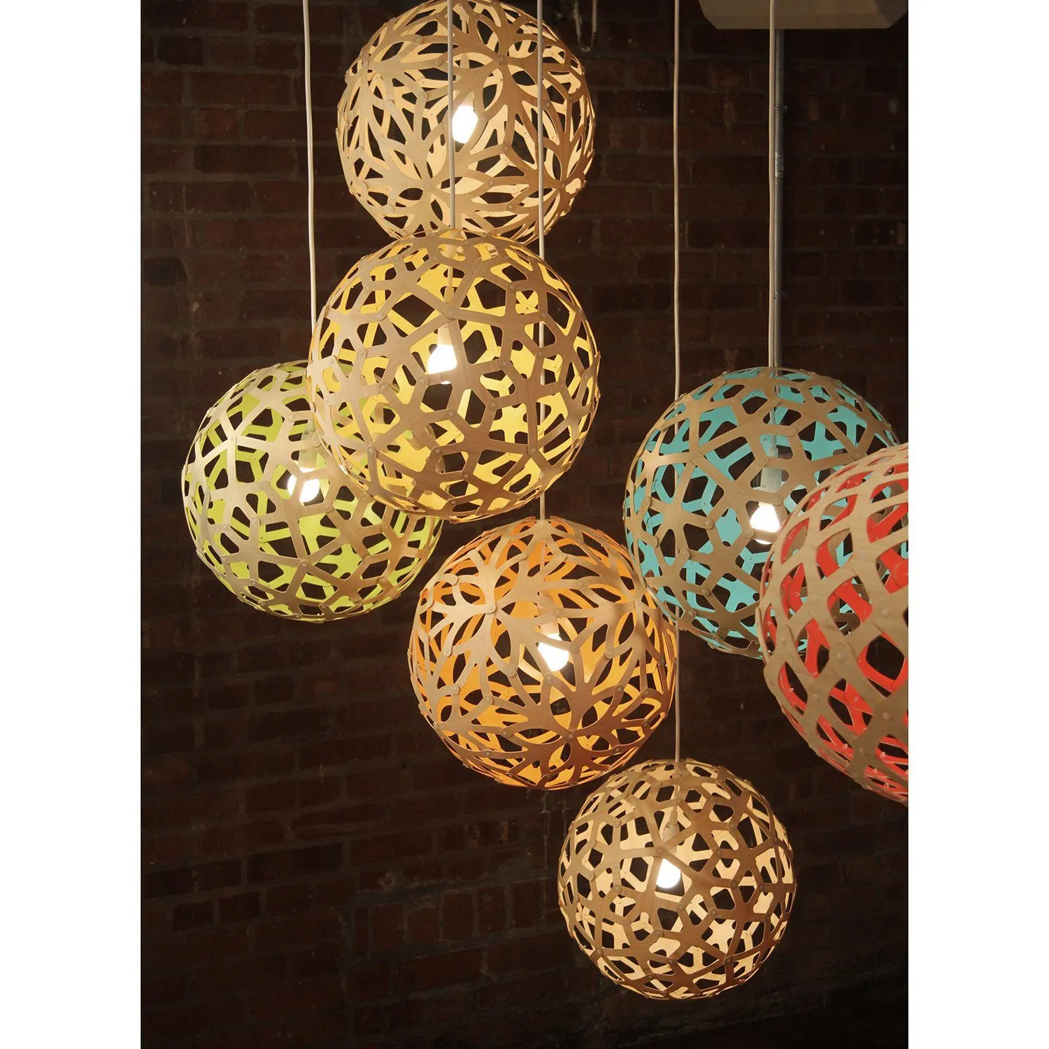 David Trubridge Natural Coral Bamboo Pendant Light