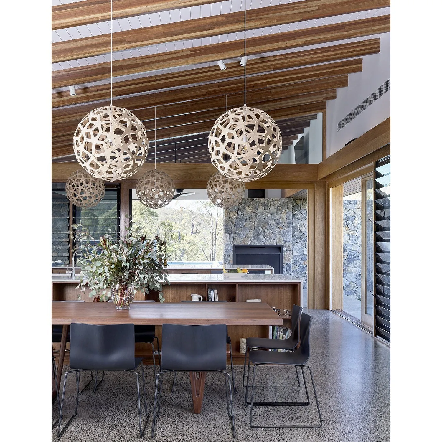 David Trubridge Natural Coral Bamboo Pendant Light