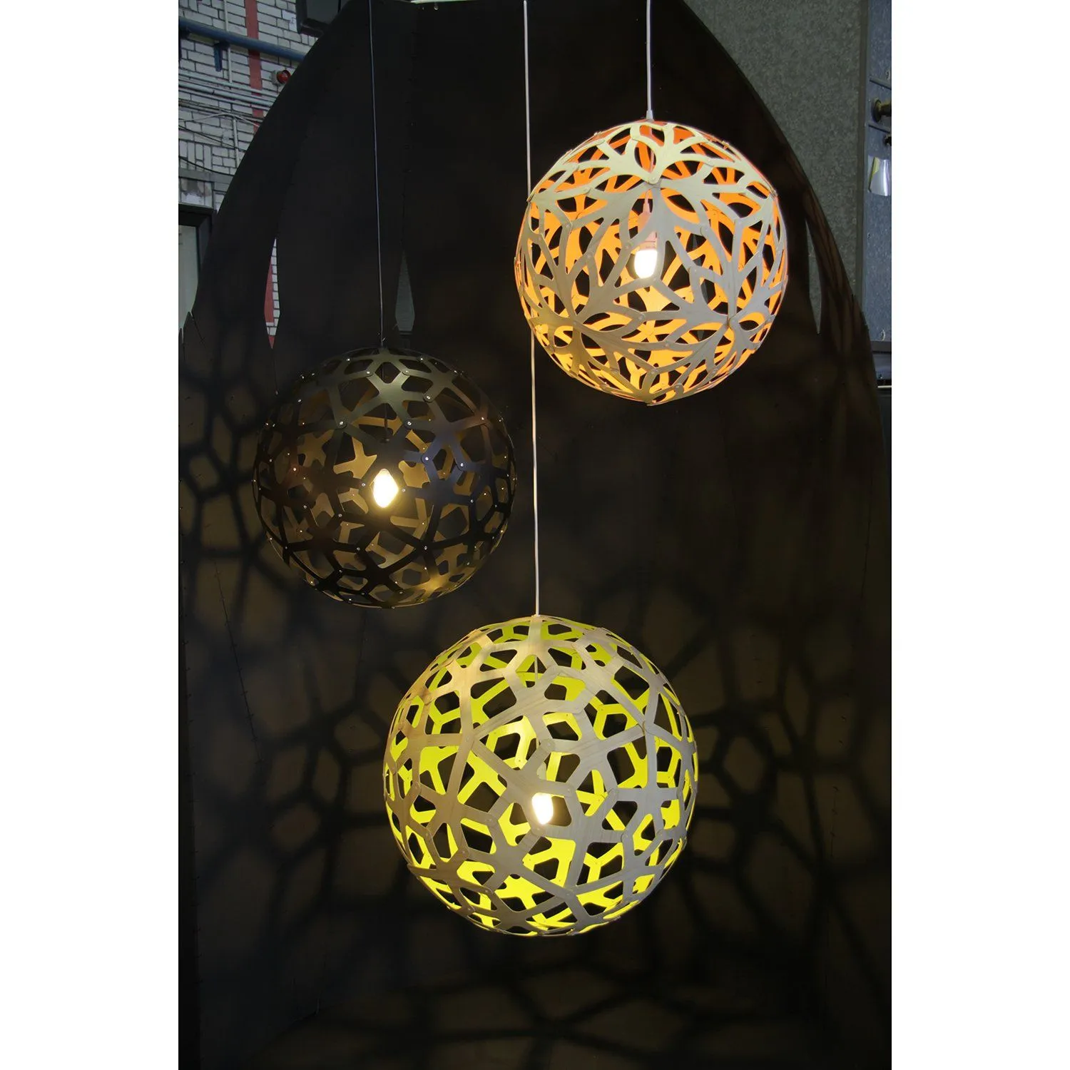 David Trubridge Natural Coral Bamboo Pendant Light