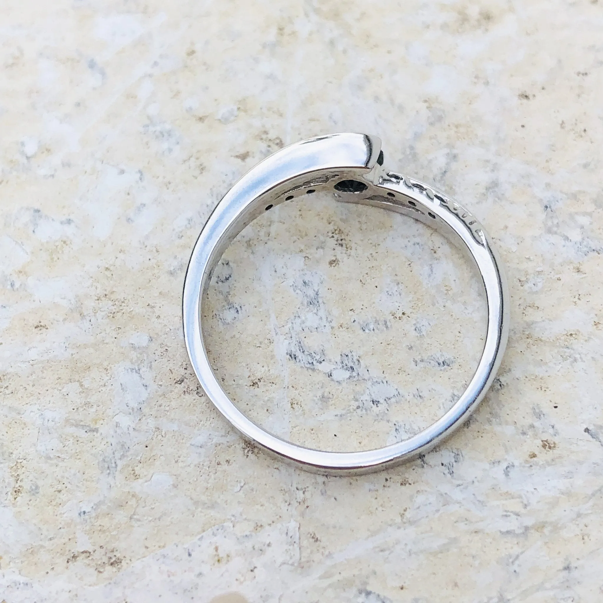 Delicate Split Shank Black Diamond Ring
