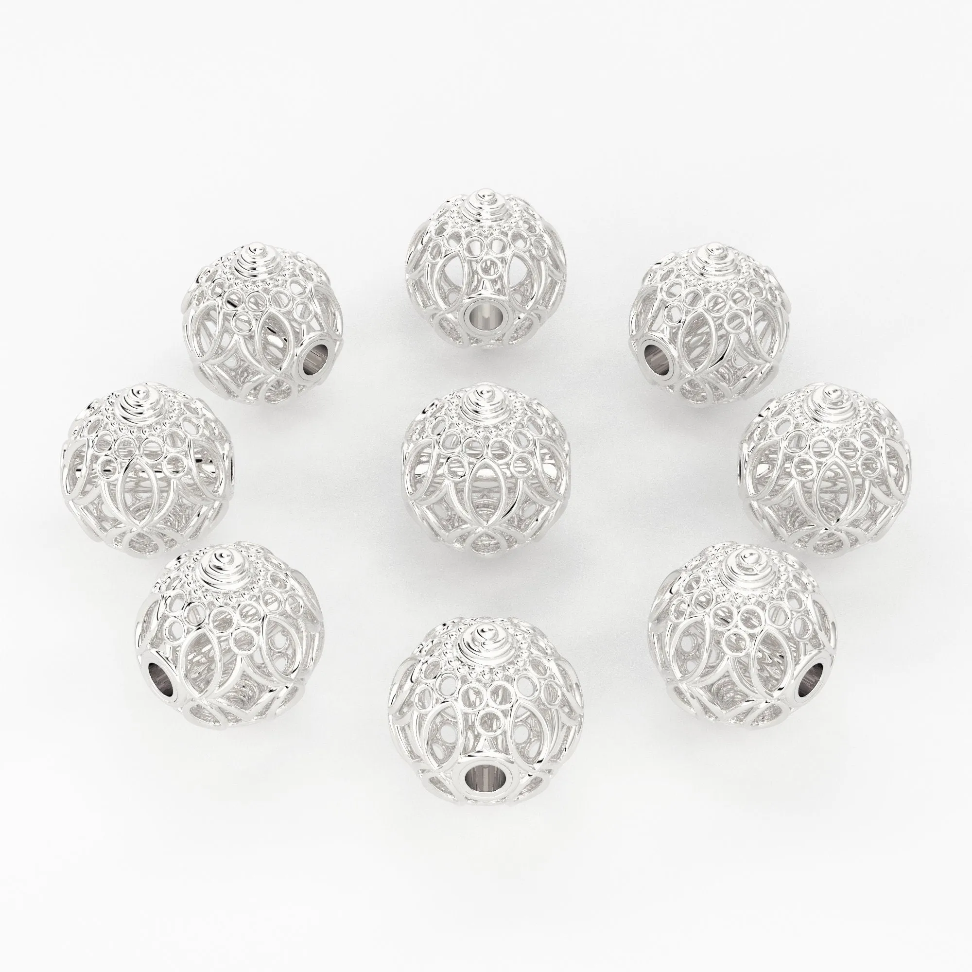 Designer Round Solid Gold Handmade Round Spacer Gold Bead Finding 6mm