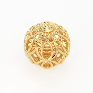 Designer Round Solid Gold Handmade Round Spacer Gold Bead Finding 6mm