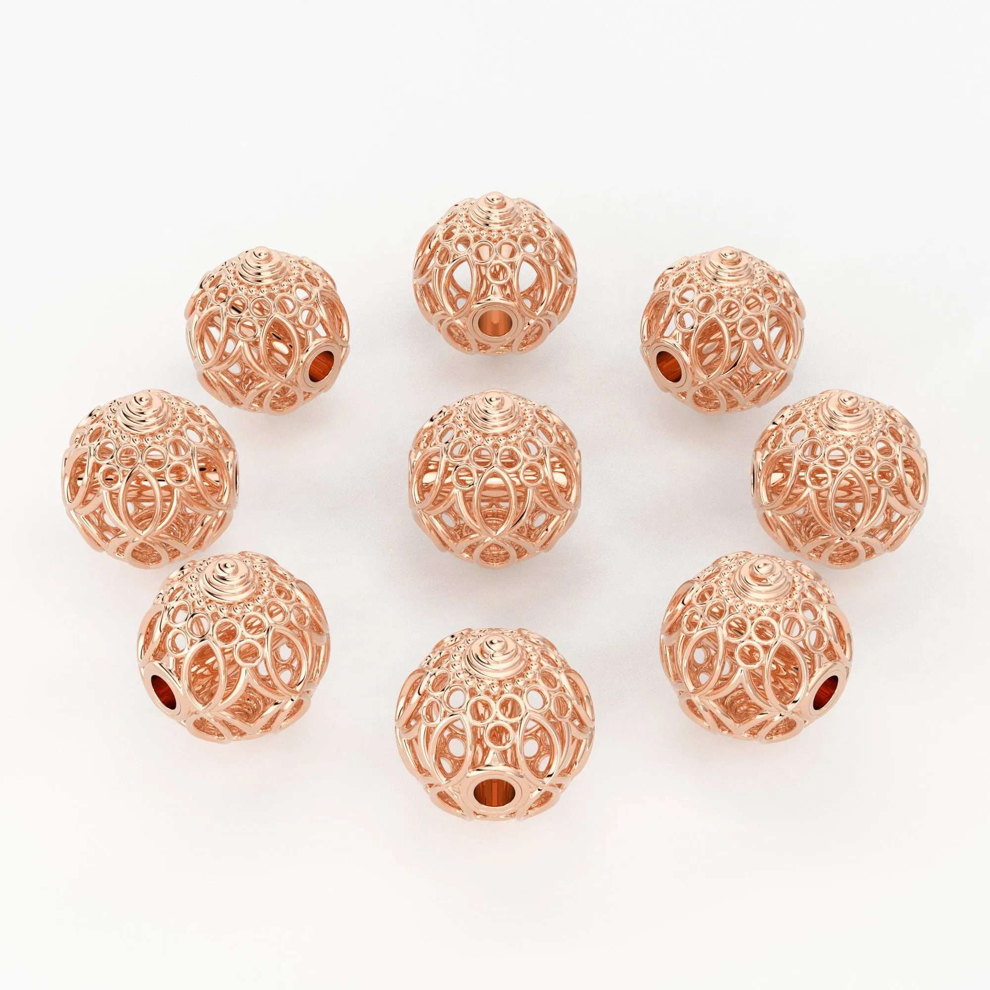 Designer Round Solid Gold Handmade Round Spacer Gold Bead Finding 6mm