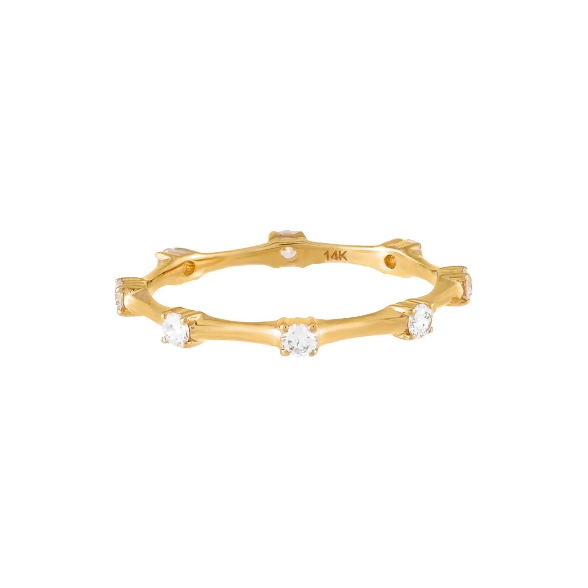 Diamond Bamboo Ring 14K