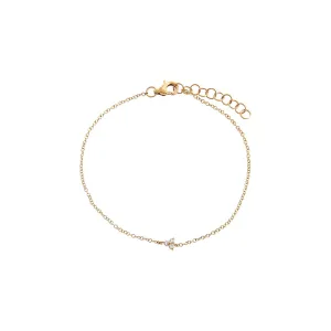 Diamond Dainty Trio Cluster Bracelet 14K