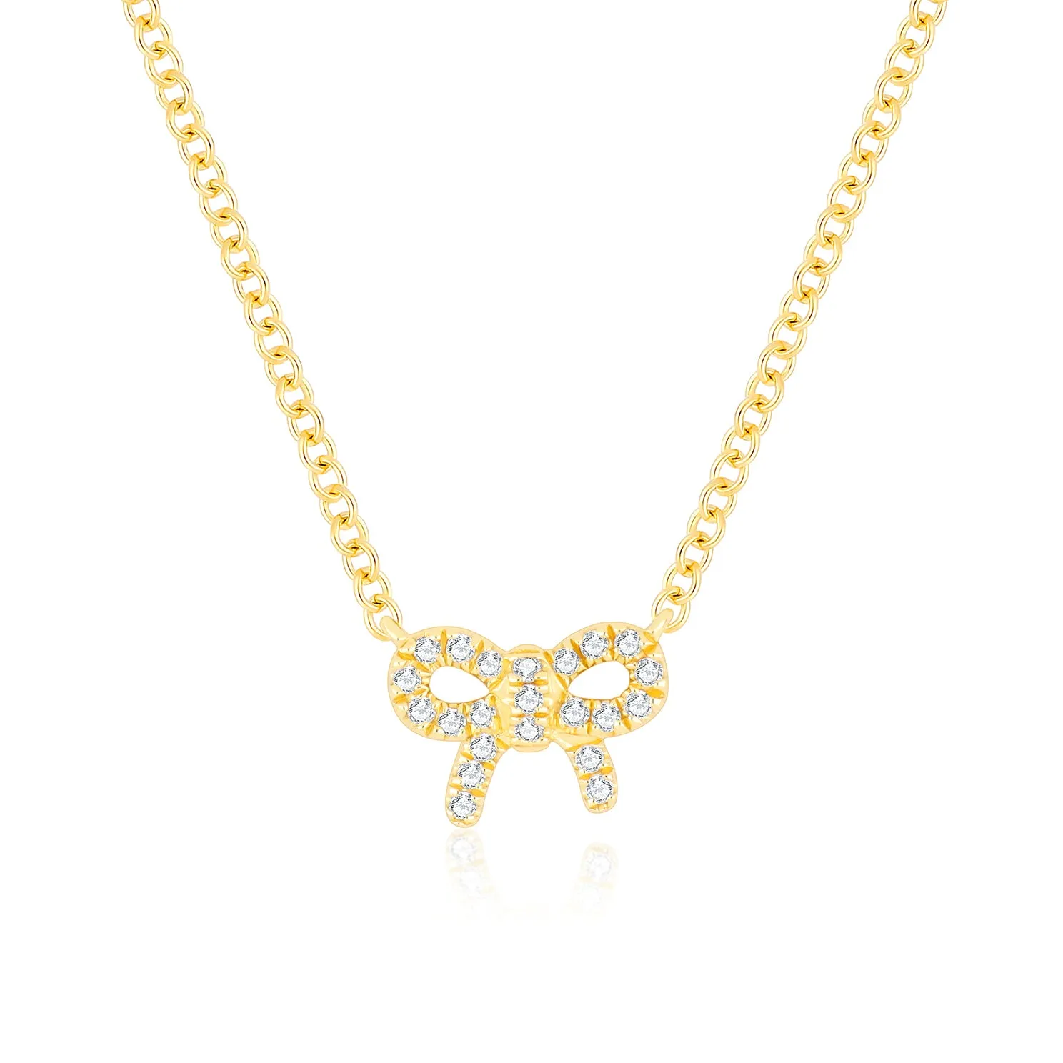 Diamond Mini Bow Necklace