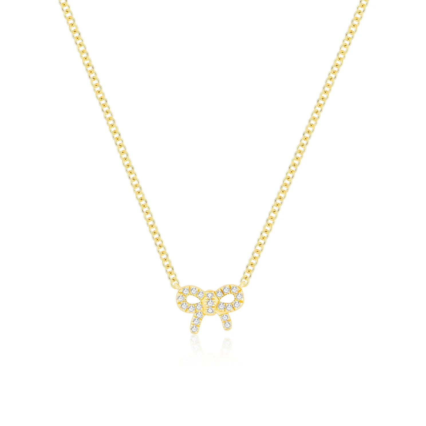 Diamond Mini Bow Necklace