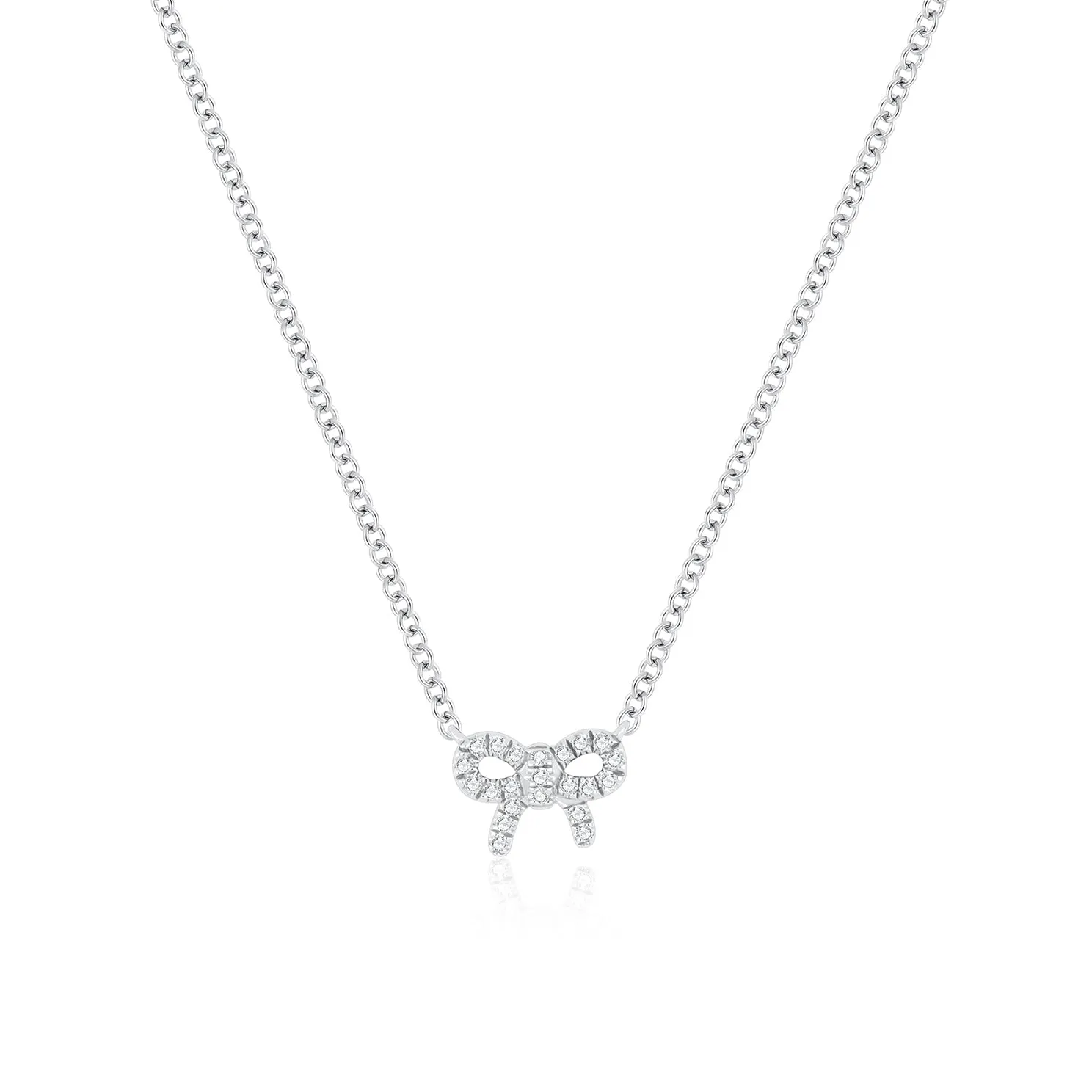 Diamond Mini Bow Necklace