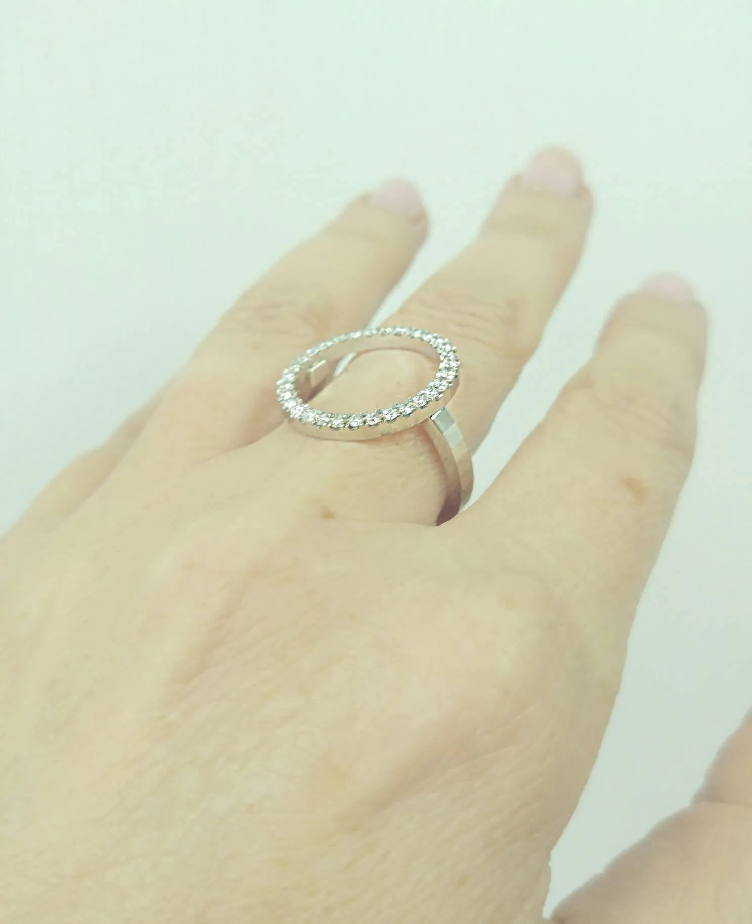 Diamond Open Circle Ring