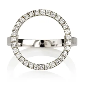 Diamond Open Circle Ring