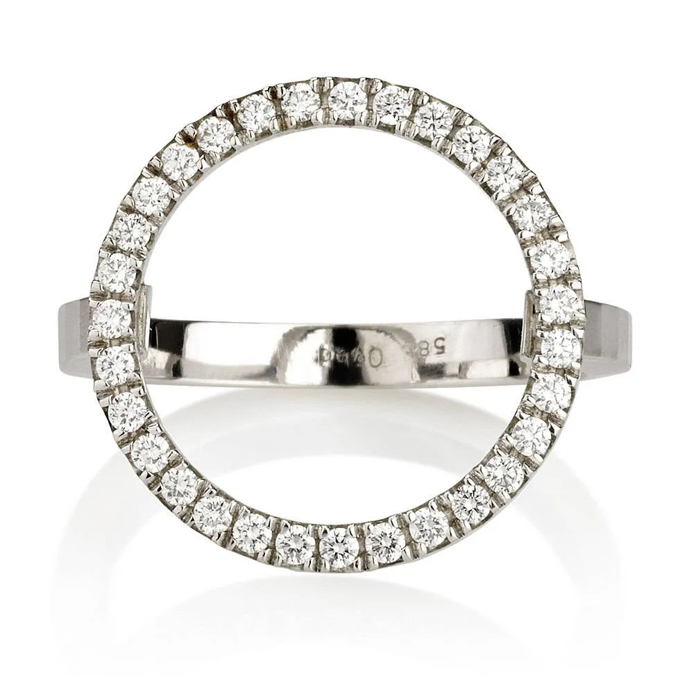 Diamond Open Circle Ring