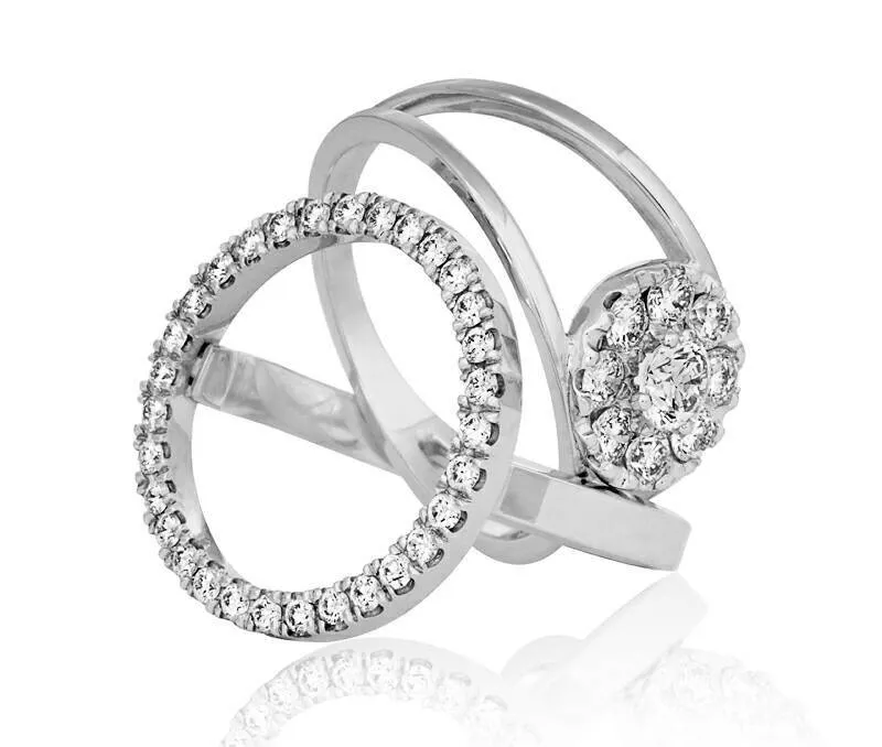 Diamond Open Circle Ring