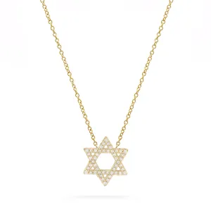 Diamond Star of David Necklace