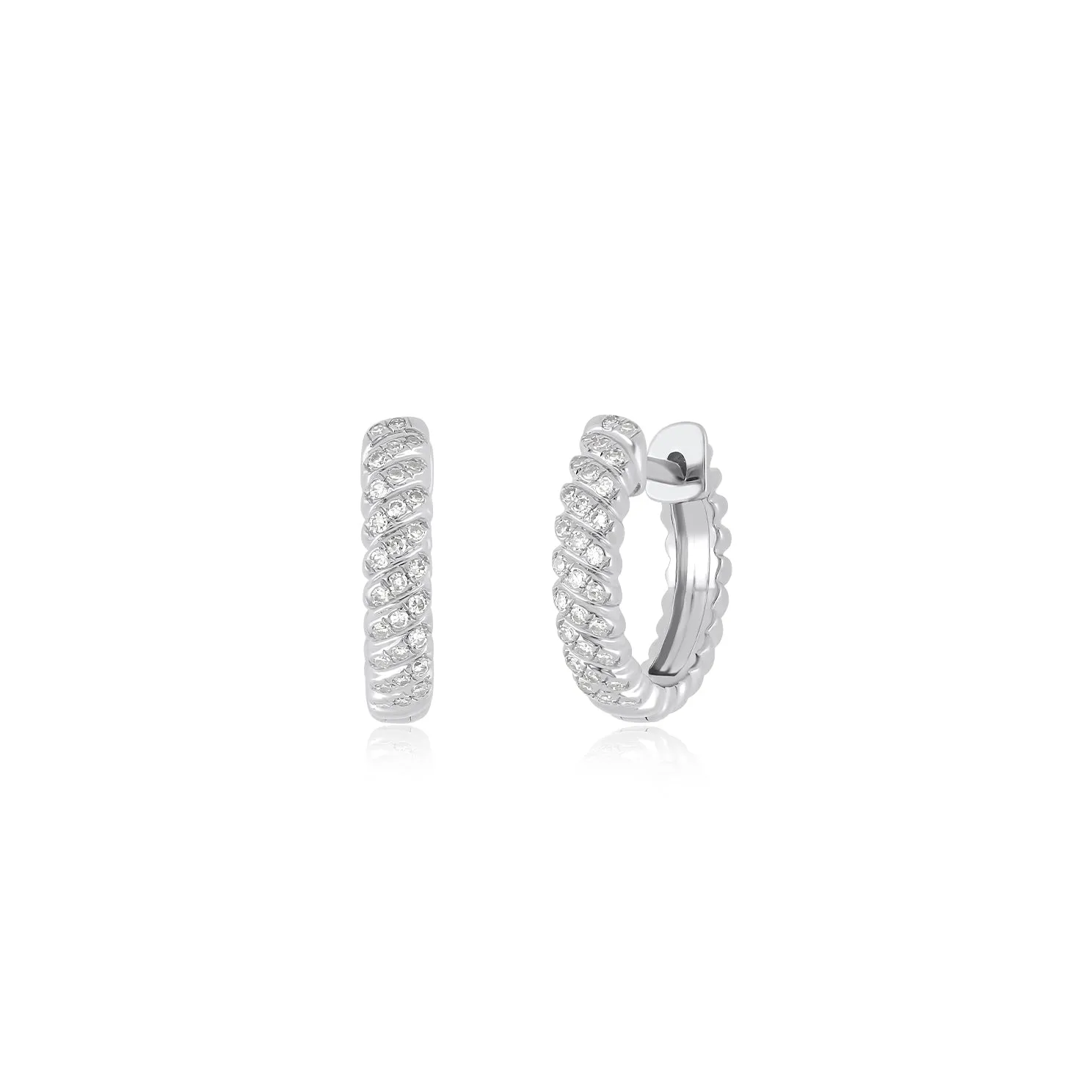 Diamond Twist Huggie Earring