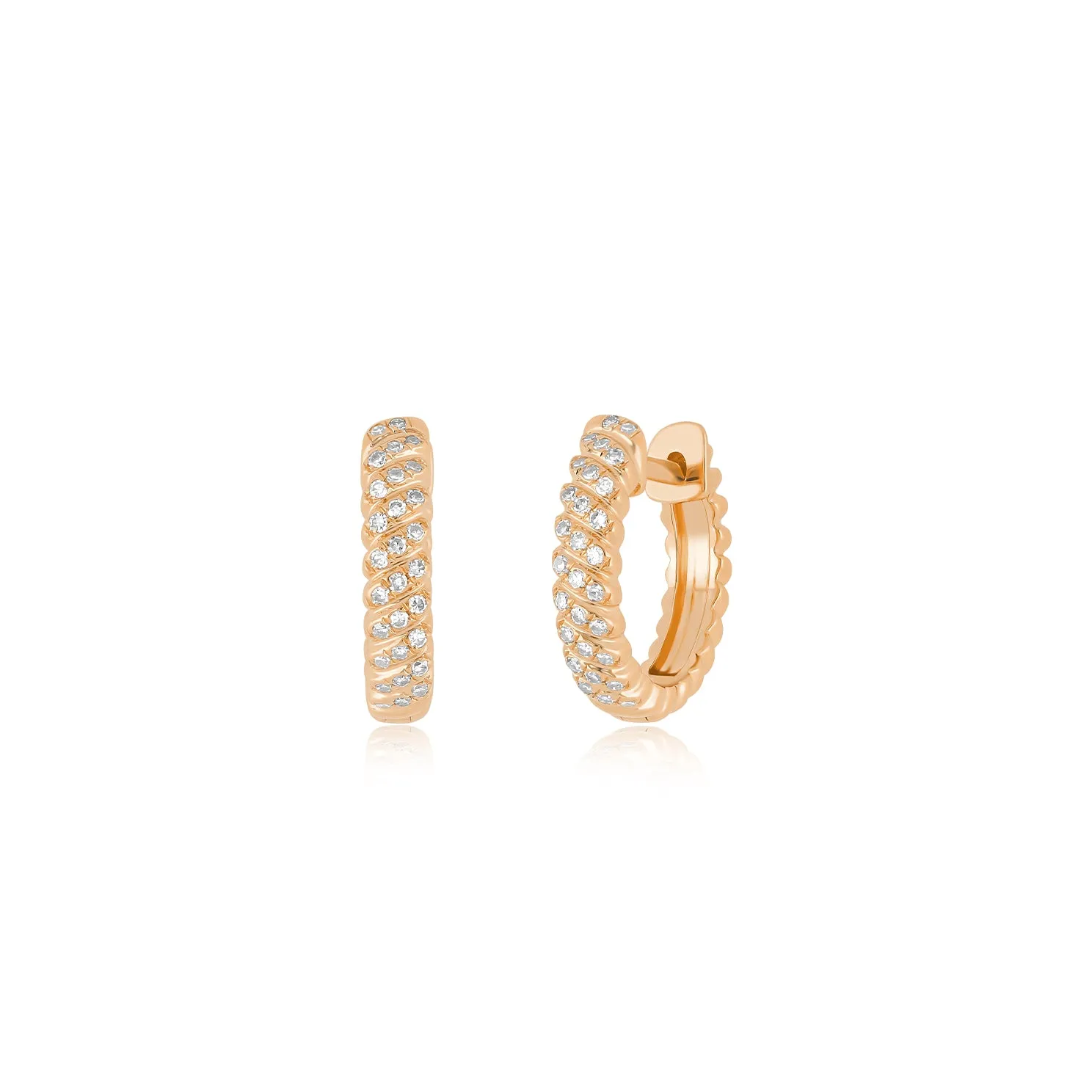 Diamond Twist Huggie Earring