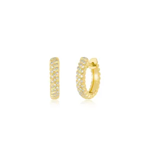 Diamond Twist Huggie Earring