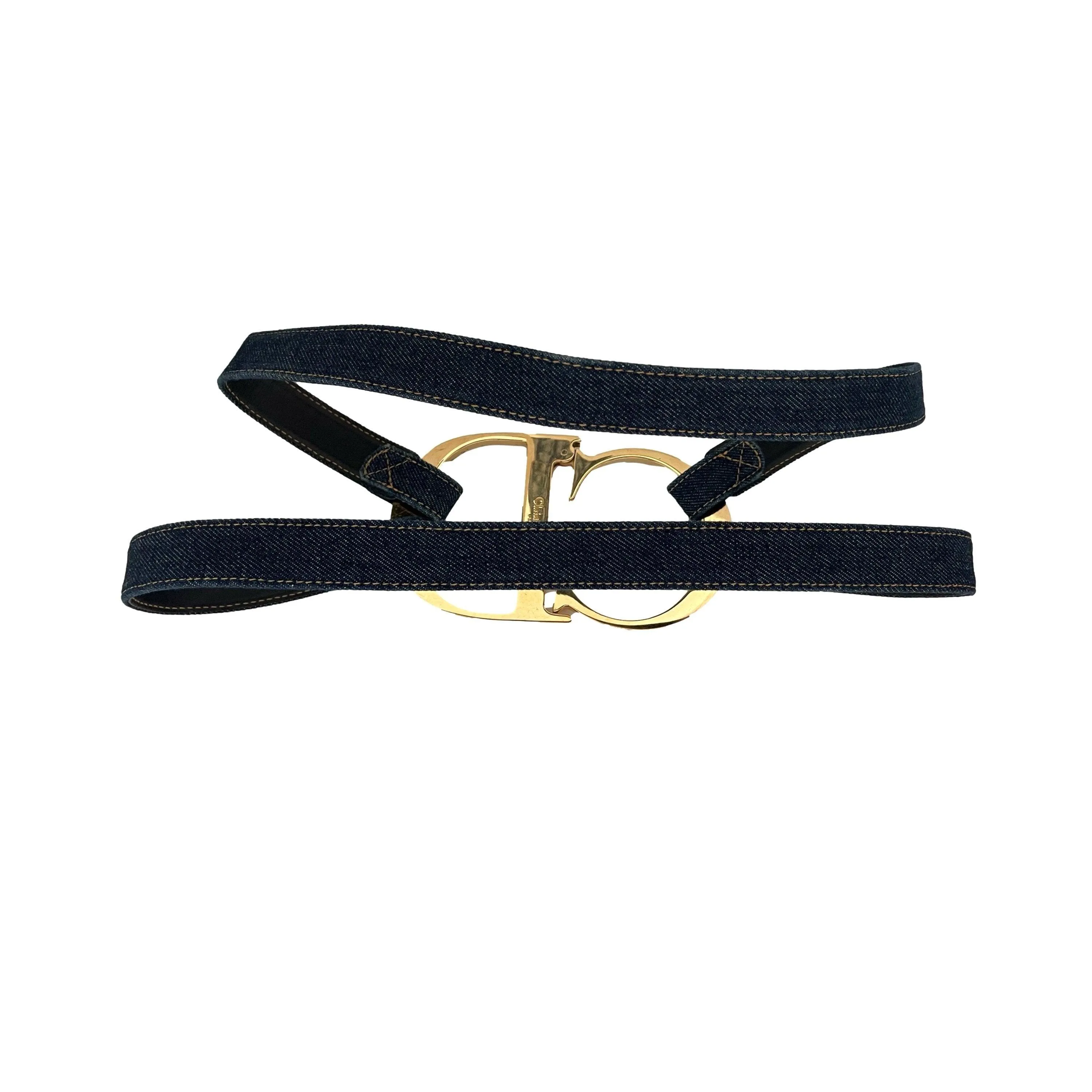 Dior Denim Logo Belt