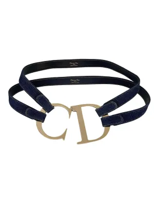 Dior Denim Logo Belt