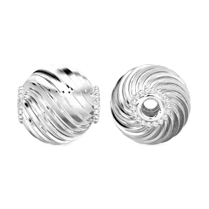 Disco Round 18k Solid Gold Spacer Beads Designer Layered Handmade Findings 6mm 8mm 10mm