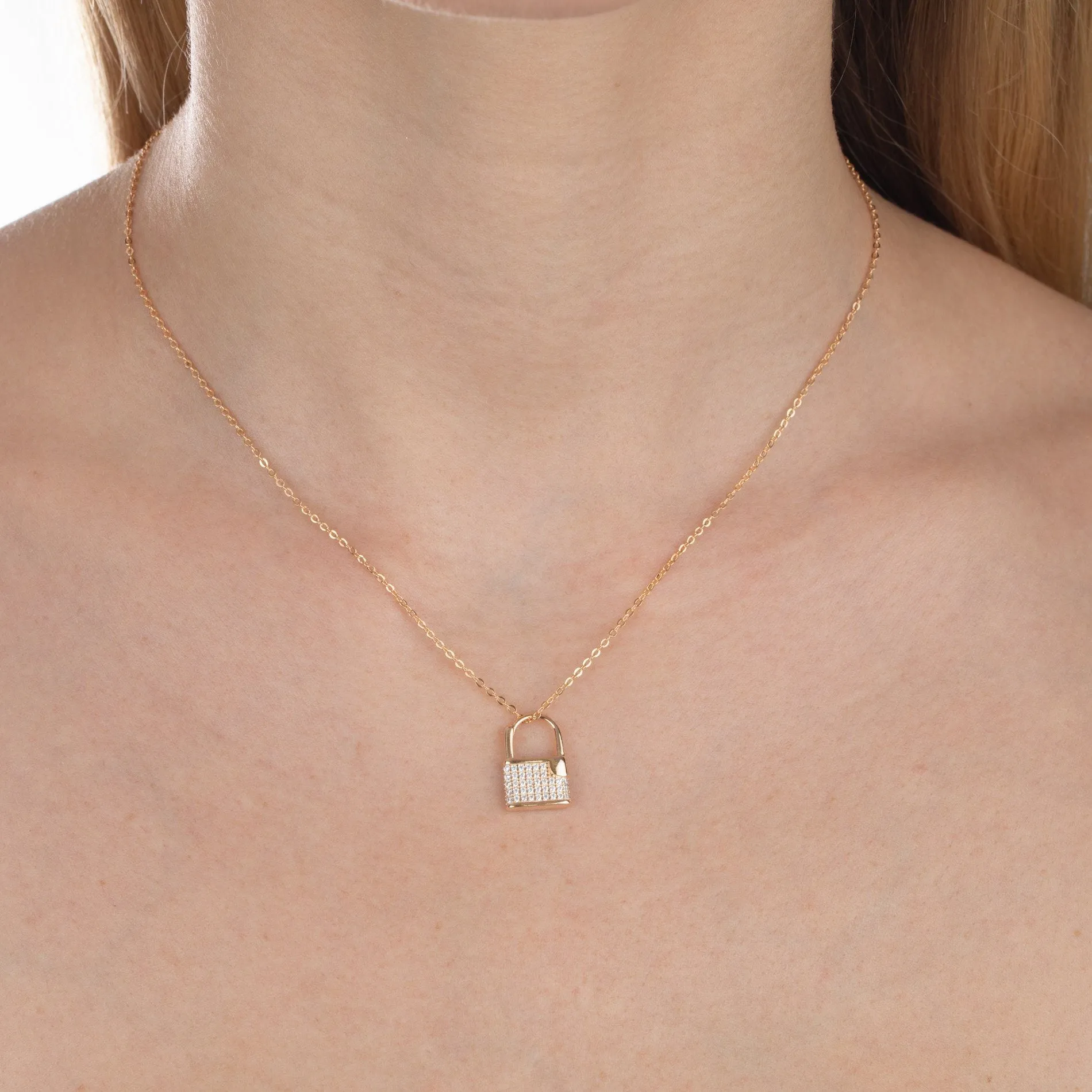 Double Sided Mini Lock Necklace