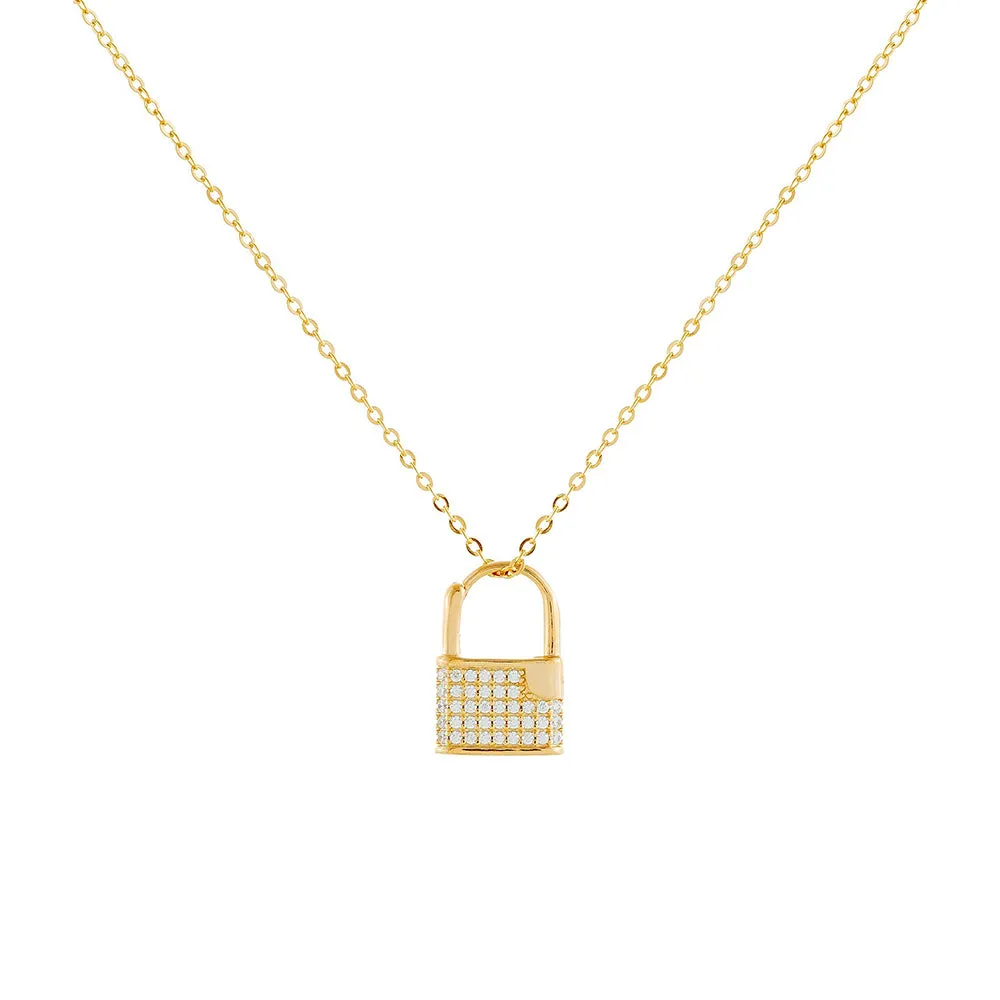 Double Sided Mini Lock Necklace