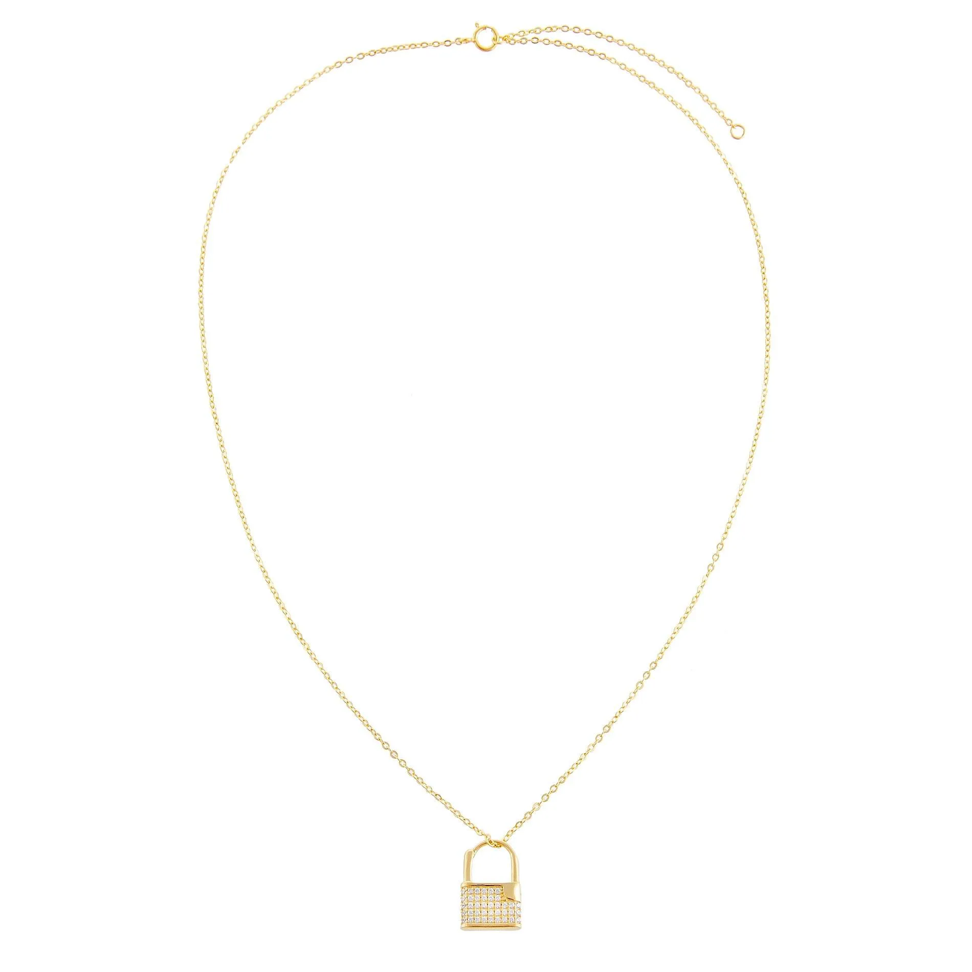 Double Sided Mini Lock Necklace