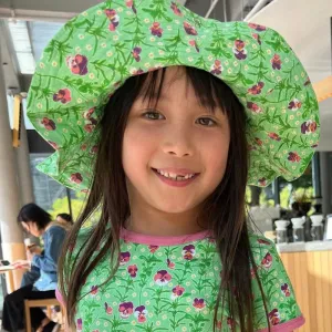 DUNS Sweden Viola Tricolor Sun Hat - Spring Bouquet Green (Only 2 left! M/1-4y)