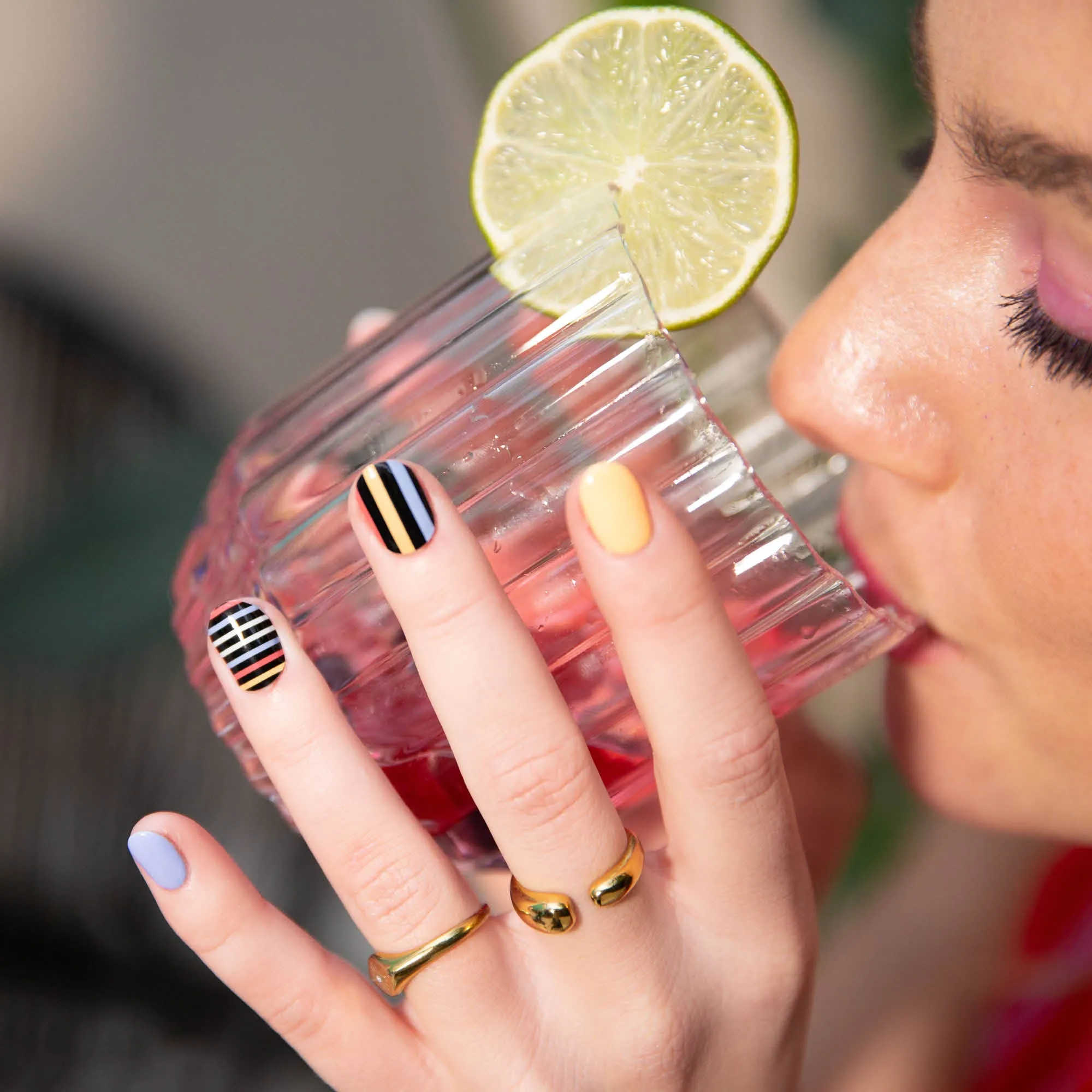 Duo Papayeah & Euphoria   Free NailIcon Bold Stripes