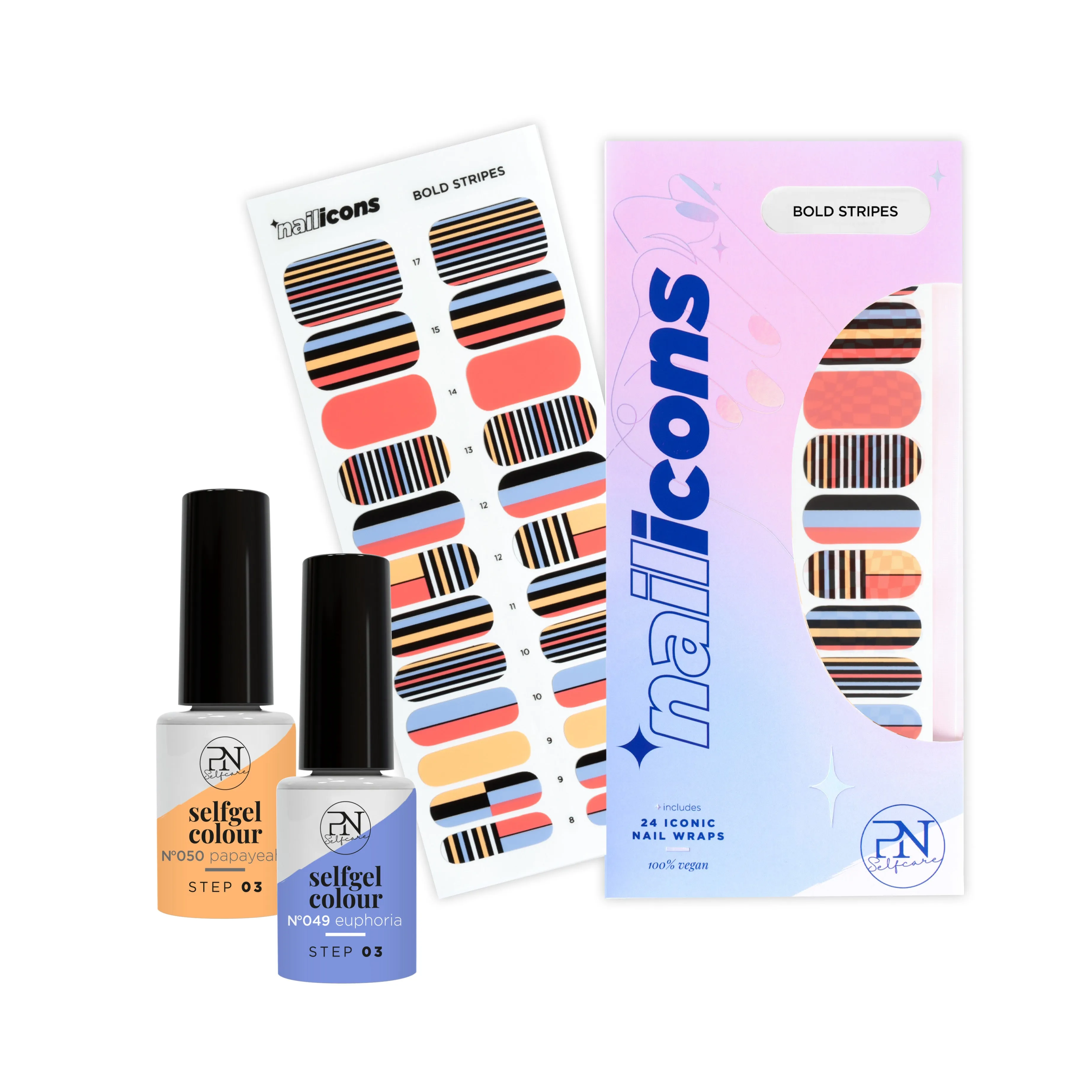 Duo Papayeah & Euphoria   Free NailIcon Bold Stripes