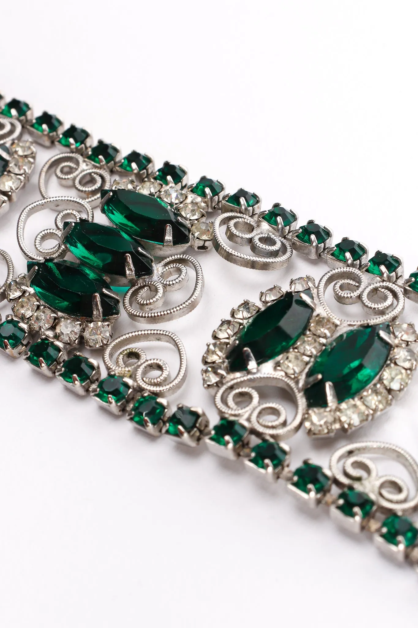 Emerald Rhinestone Metal Lace Belt