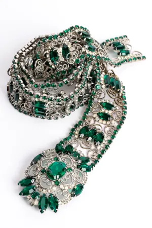 Emerald Rhinestone Metal Lace Belt