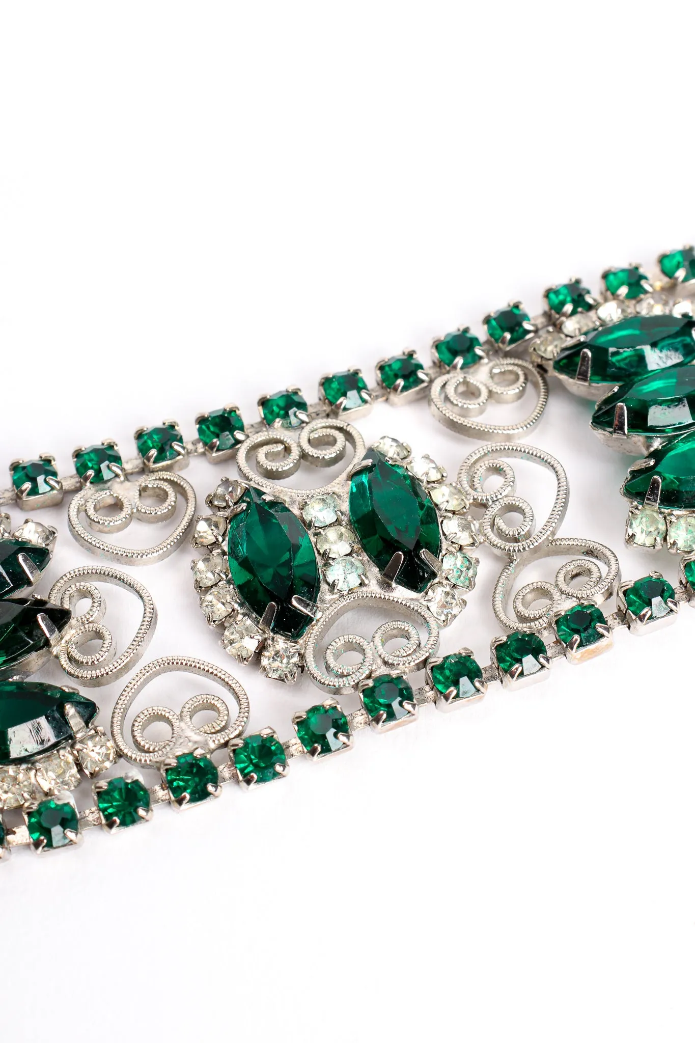 Emerald Rhinestone Metal Lace Belt