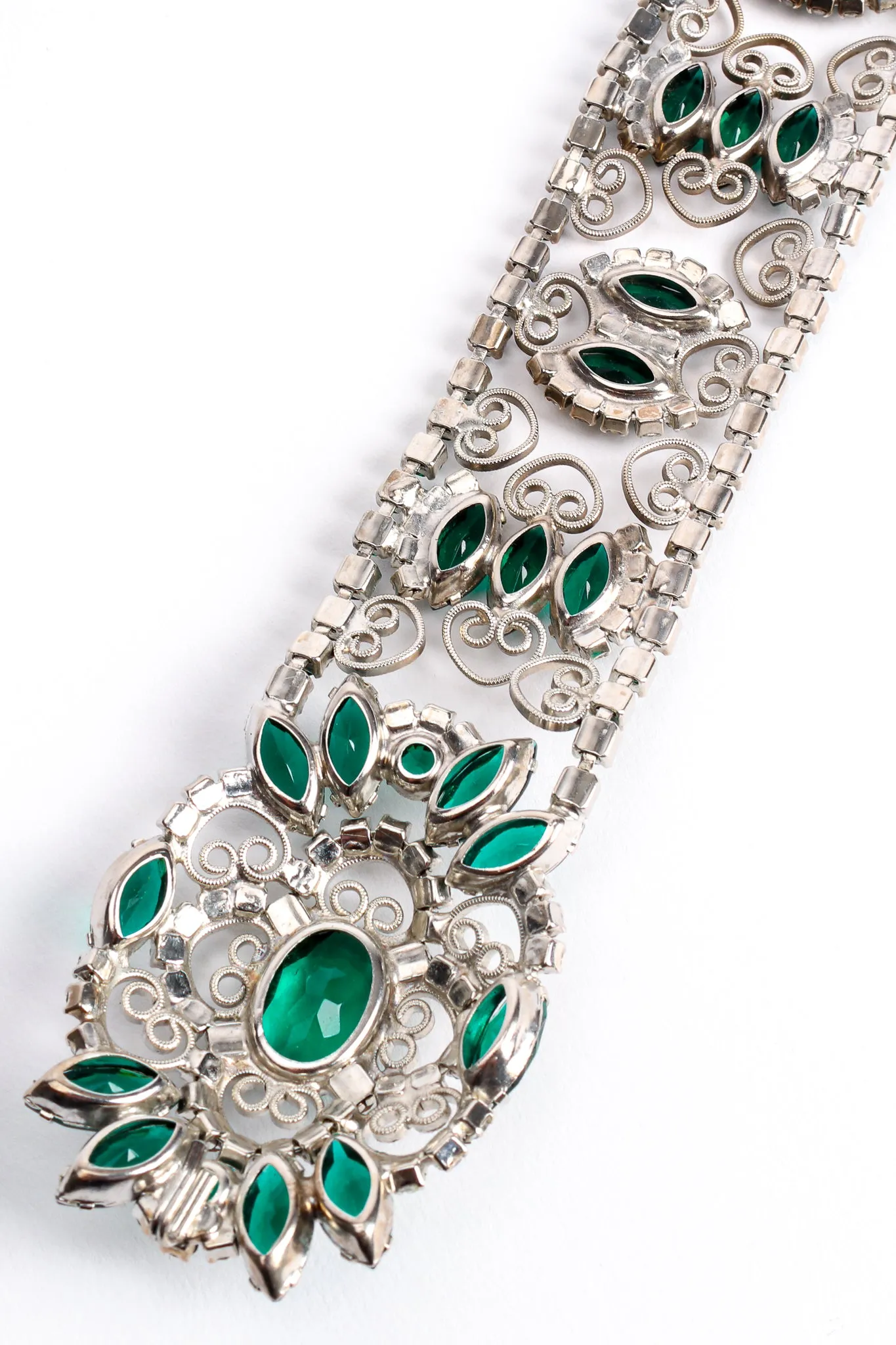 Emerald Rhinestone Metal Lace Belt