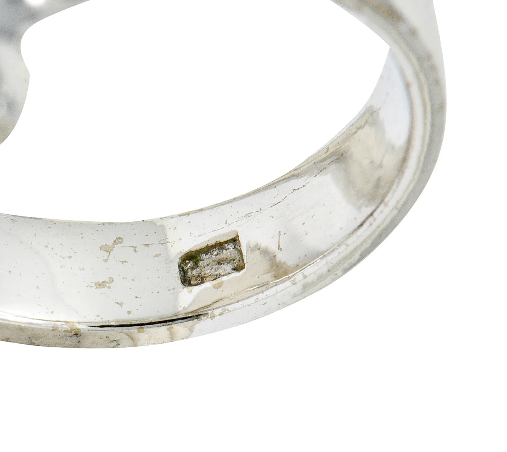 Ethereal Opal Cabochon Diamond 14 Karat White Gold Statement Ring