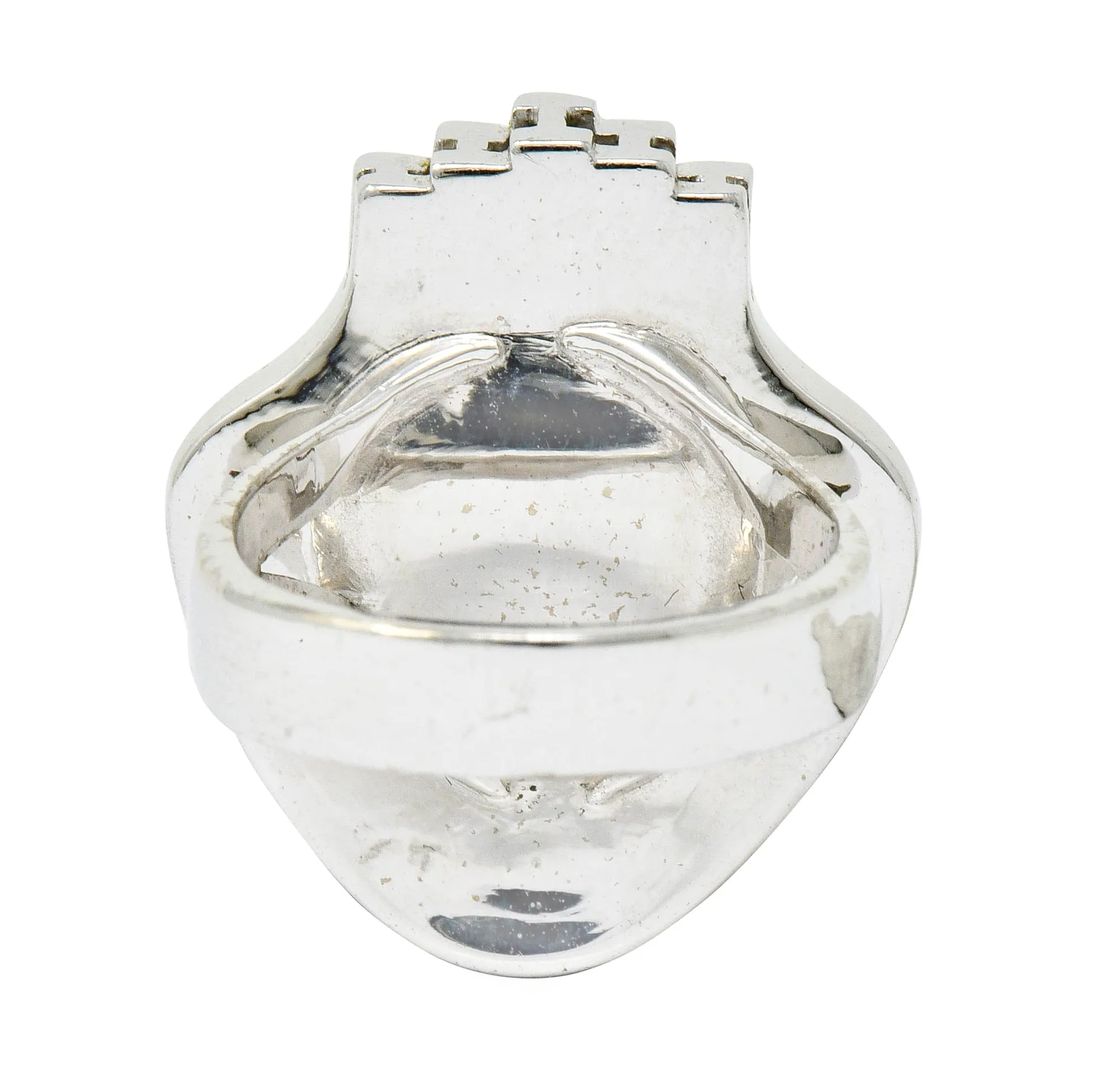 Ethereal Opal Cabochon Diamond 14 Karat White Gold Statement Ring